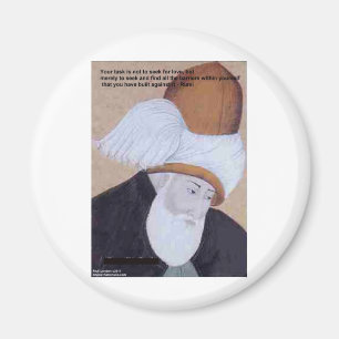 Rumi "Obstacles Van Liefde" Citaat Op Cadeaus T-sh Magneet
