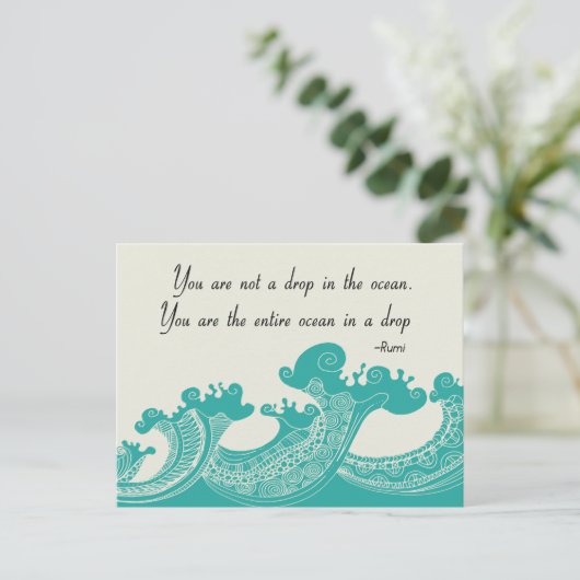 Rumi Ocean quote Briefkaart (Staand voorkant)