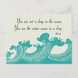 Rumi Ocean quote Briefkaart