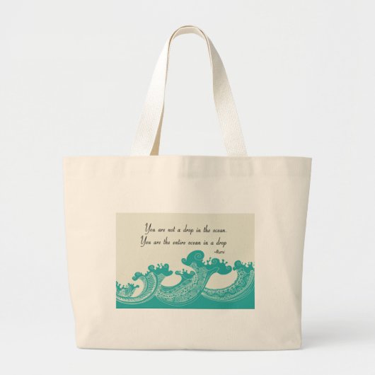 Rumi Ocean quote Grote Tote Bag (Voorkant)