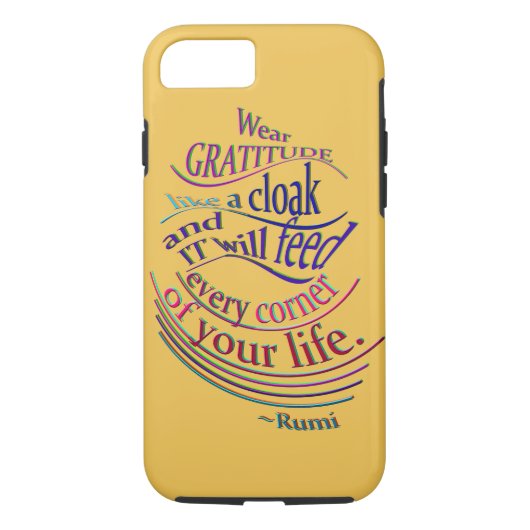 Rumi over Gratitude Case-Mate iPhone Case (Achterkant)