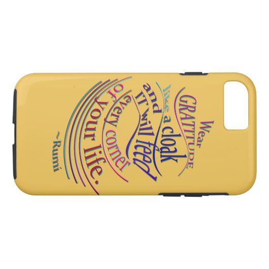 Rumi over Gratitude Case-Mate iPhone Case (Achterkant (Horizontaal))