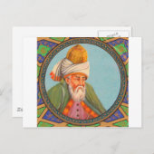 rumi portret oil schilderij briefkaart (Voorkant / Achterkant)