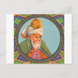 rumi portret oil schilderij briefkaart