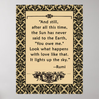 RUMI-prijsopgave op Poster of Print Sun en Earth