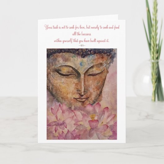 Rumi Quote Boeddha Waterverf Art Wenskaart Kaart (Voorkant)