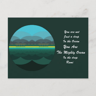 Rumi Quote Briefkaart. Ocean Mandala Design Briefkaart