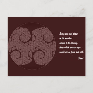 Rumi Quote Briefkaart. Tree Mandala Design Briefkaart