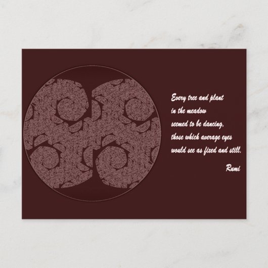Rumi Quote Briefkaart. Tree Mandala Design Briefkaart (Voorkant)