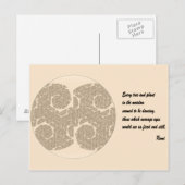 Rumi Quote Briefkaart. Tree Mandala Design Briefkaart (Voorkant / Achterkant)