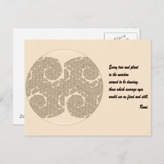 Rumi Quote Briefkaart. Tree Mandala Design Briefkaart (Voorkant / Achterkant)