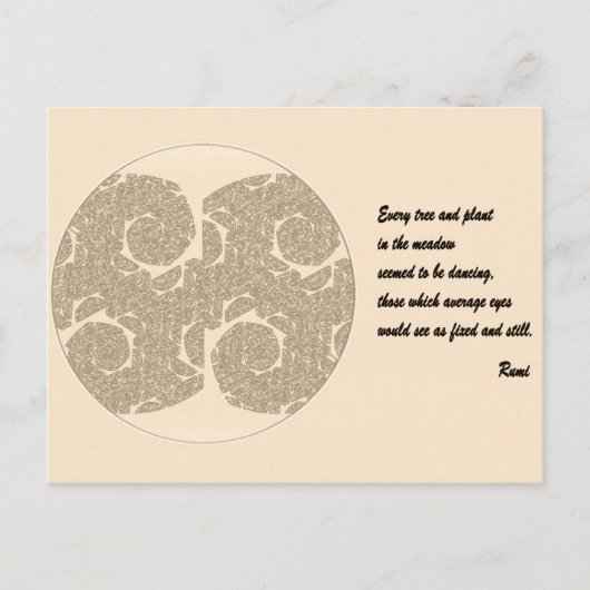 Rumi Quote Briefkaart. Tree Mandala Design Briefkaart (Voorkant)