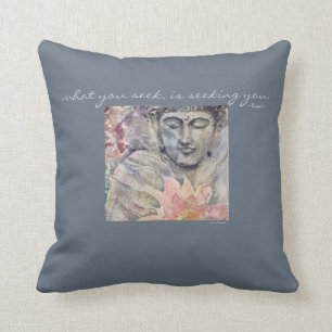 Rumi Quote Buddha Waterverf Art Sierkussen