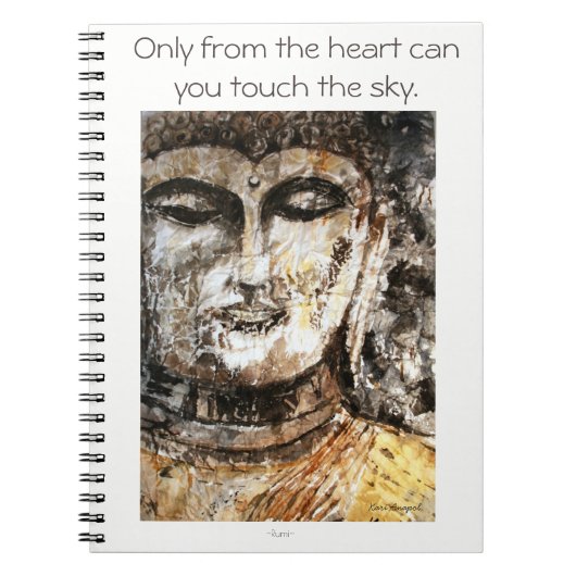 Rumi Quote Buddha Waterverf Spiral notebook Notitieboek (Voorkant)