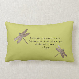 Rumi Quote & Dragonfly Sierkussen Kussen