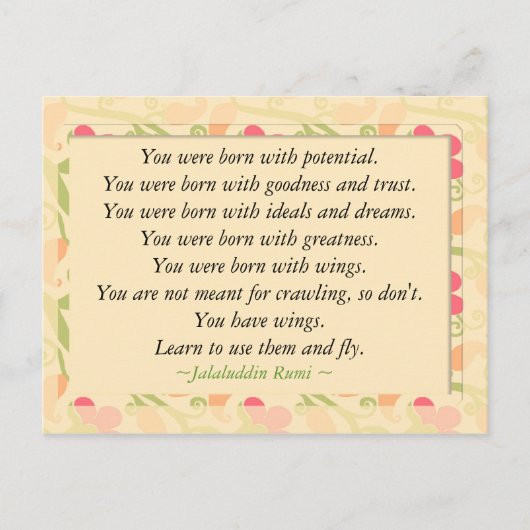 Rumi Quote Inspirerend Motivatie Briefkaart (Voorkant)