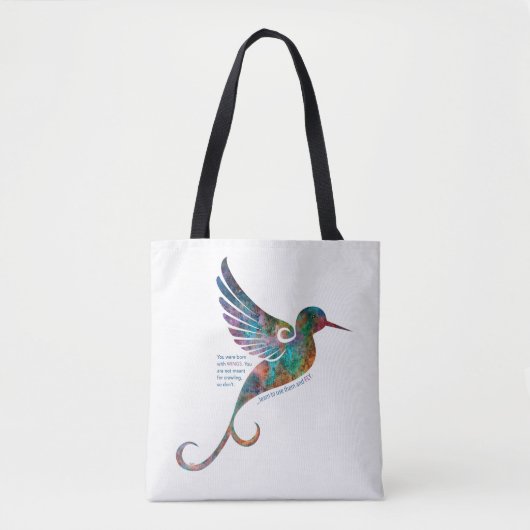 Rumi Quote met Hummingbird Canvas tas (Voorkant)