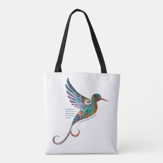 Rumi Quote met Hummingbird Canvas tas (Achterkant)