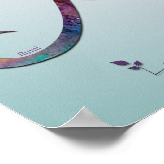 Rumi Quote met Hummingbird Poster (Hoek)