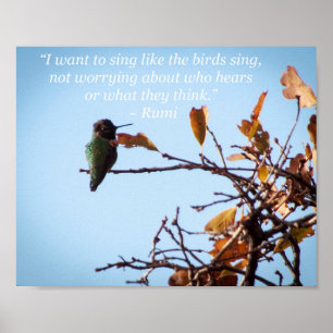 Rumi Quote met Hummingbird Poster