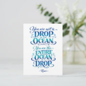 Rumi Quote: Not A Drop in the Ocean Briefkaart (Staand voorkant)