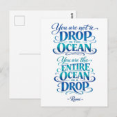 Rumi Quote: Not A Drop in the Ocean Briefkaart (Voorkant / Achterkant)