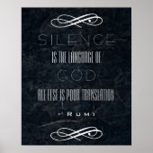 Rumi Quote on Silence and God Poster (Voorkant)