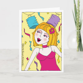Rumi Quote Party Girl Celebration "Live a Little" Kaart
