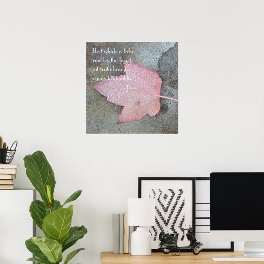 Rumi Quote Pink Leaf Poster (Thuiskantoor)