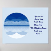 Rumi Quote Poster Art. Ocean Mandala Inspiration. (Voorkant)