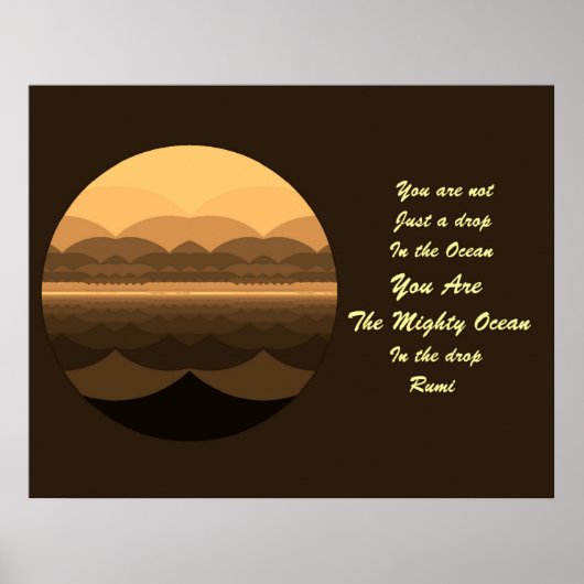 Rumi Quote Poster Art. Ocean Mandala Inspiration (Voorkant)