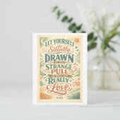 Rumi Quote: Strange Pull Briefkaart (Staand voorkant)
