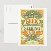 Rumi Quote: What You Seek Is Seeking You Briefkaart (Voorkant / Achterkant)