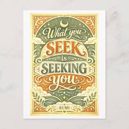 Rumi Quote: What You Seek Is Seeking You Briefkaart (Voorkant)