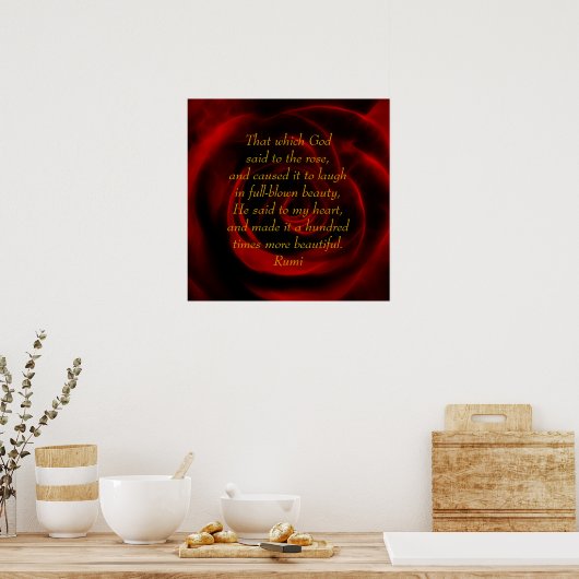 Rumi Red Rose Beauty Poster (Keuken)
