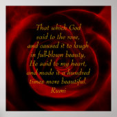 Rumi Red Rose Beauty Poster (Voorkant)