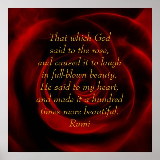 Rumi Red Rose Beauty Poster (Voorkant)