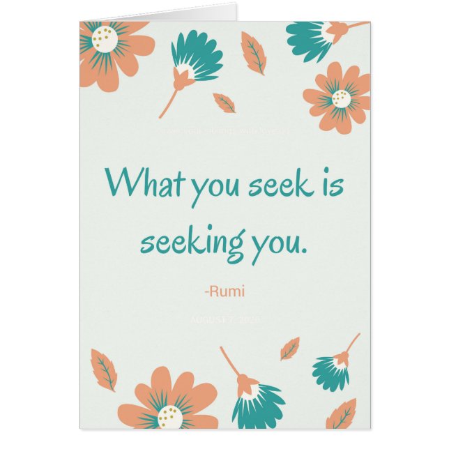 Rumi Seeking Quote (Voorkant)