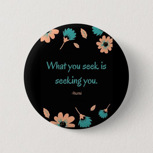 Rumi Seeking Quote Ronde Button 5,7 Cm (Voorkant)