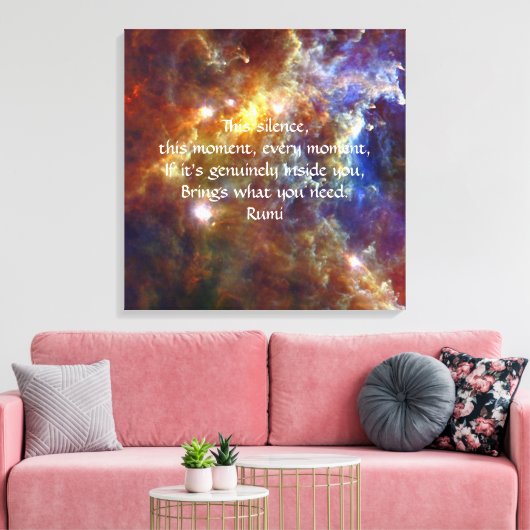 Rumi Silence moment Canvas Afdruk (Insitu (Woonkamer))