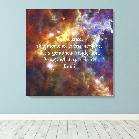 Rumi Silence moment Canvas Afdruk (Insitu (Houten vloer))