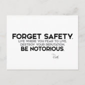 Rumi: Vergeet veiligheid, wees berucht Briefkaart (Voorkant)