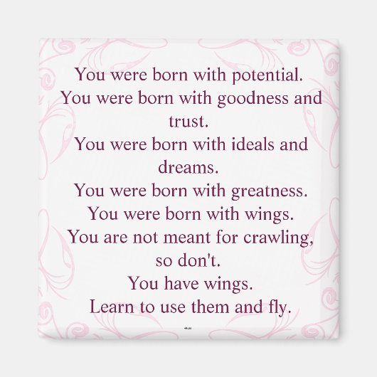 Rumi Wings Quote Magnet (Voorkant)