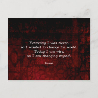 Rumi Wisdom citeert over verandering en openheid Briefkaart