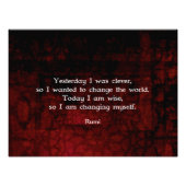 Rumi Wisdom citeert over verandering en openheid Foto Afdruk (Voorkant)