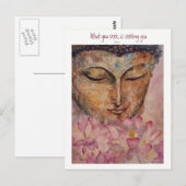 Rumi Zen citeert Boeddha Waterverf Art Post Kaart (Voorkant / Achterkant)