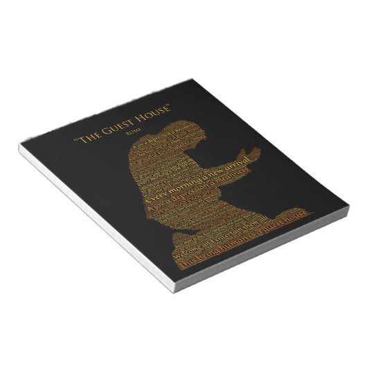 Rumi's Tegel "The Guest House" gedicht Notitieblok (Schuin)