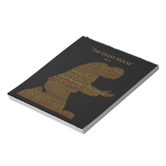 Rumi's Tegel "The Guest House" gedicht Notitieblok (Linkerzijde)