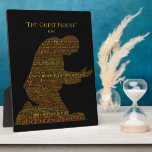 Rumi's "The Guest House" gedicht Plaque Fotoplaat