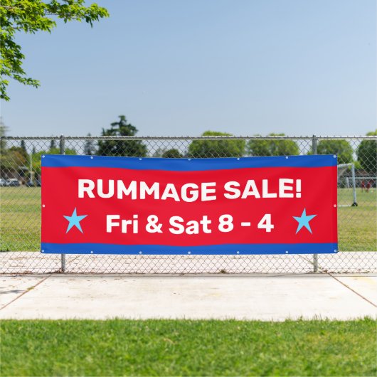 Rummage Sale! Aangepaste patriottische banner (Insitu)